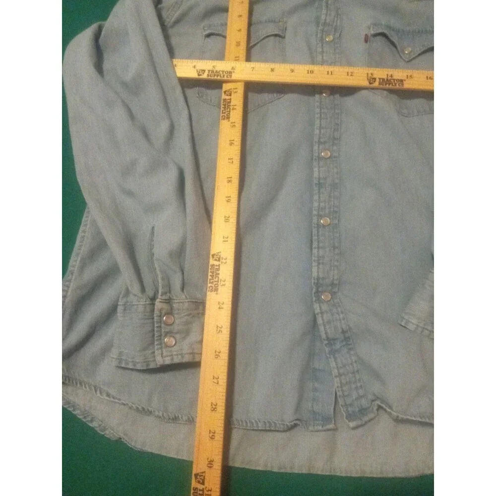 Levi Denim Shirt Pearl Snap Size X-Large